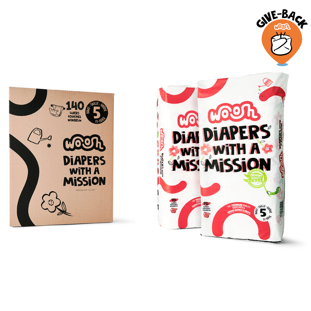 Woosh Raza Maat 5 (11-16kg) – Big box 140 luiers – Woosh